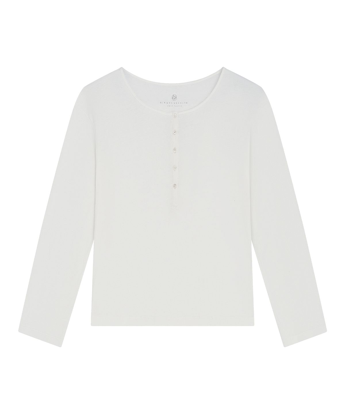시야쥬(SIYAZU) SITP5283 시스루 헨리넥 티셔츠_White