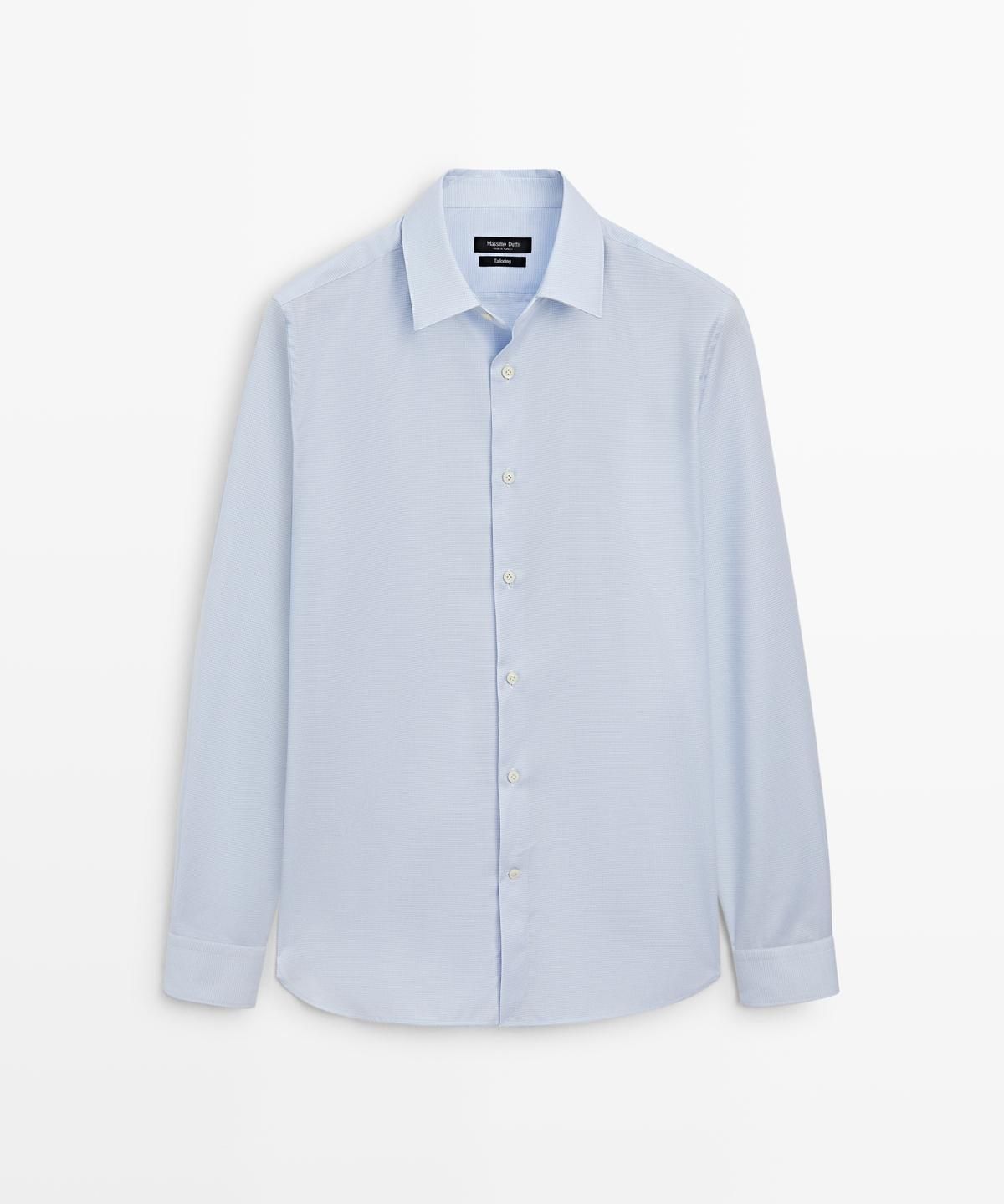 마시모두띠(MASSIMO DUTTI) 슬림 핏 마이크로 체크 테일러링 셔츠