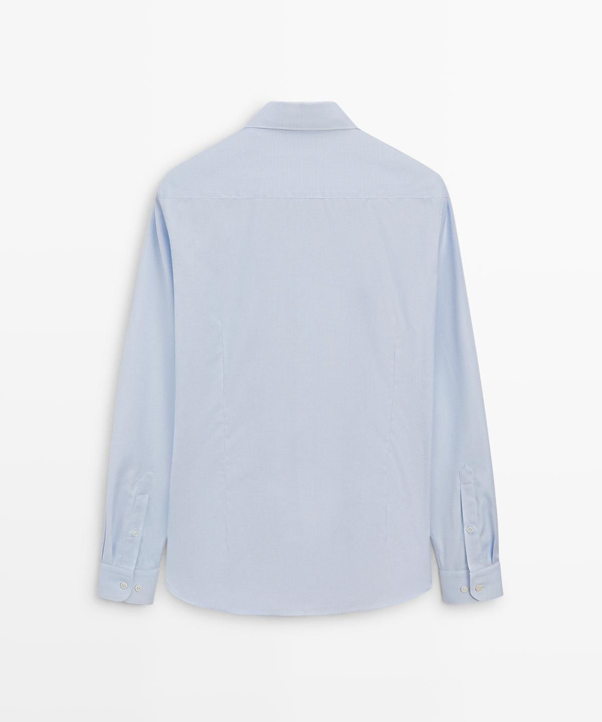 마시모두띠(MASSIMO DUTTI) 슬림 핏 마이크로 체크 테일러링 셔츠