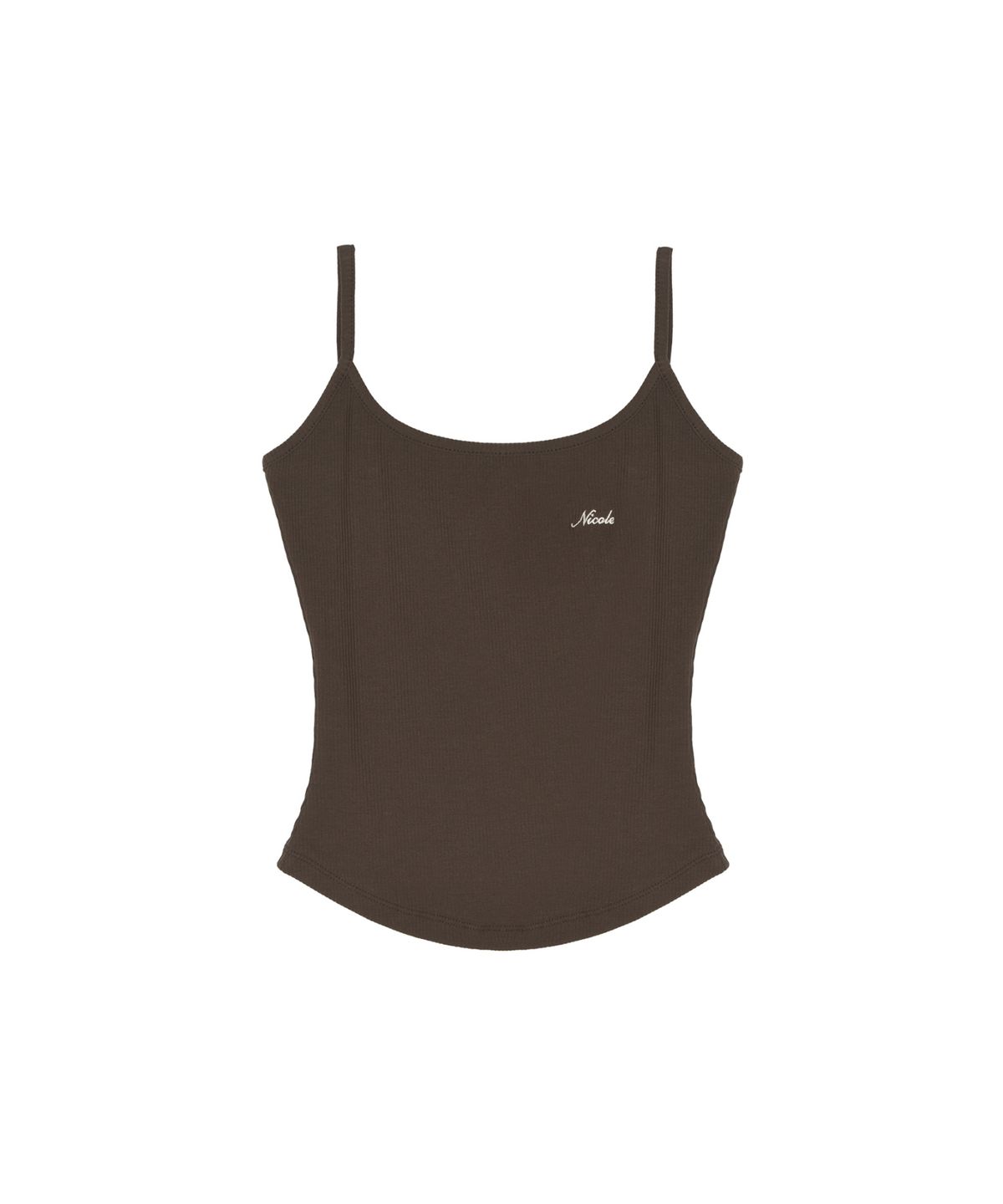 닉앤니콜(NICK&NICOLE) RIBBED LOGO CAMI TOP_BROWN