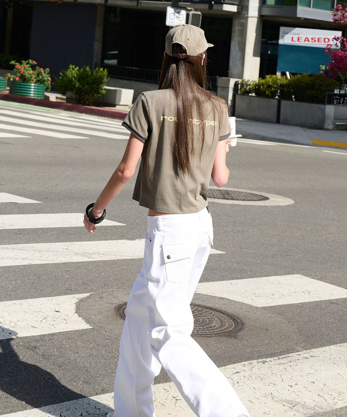 로타입(ROUGHTYPE) RO Cropped Ringer T-Shirt - Khaki