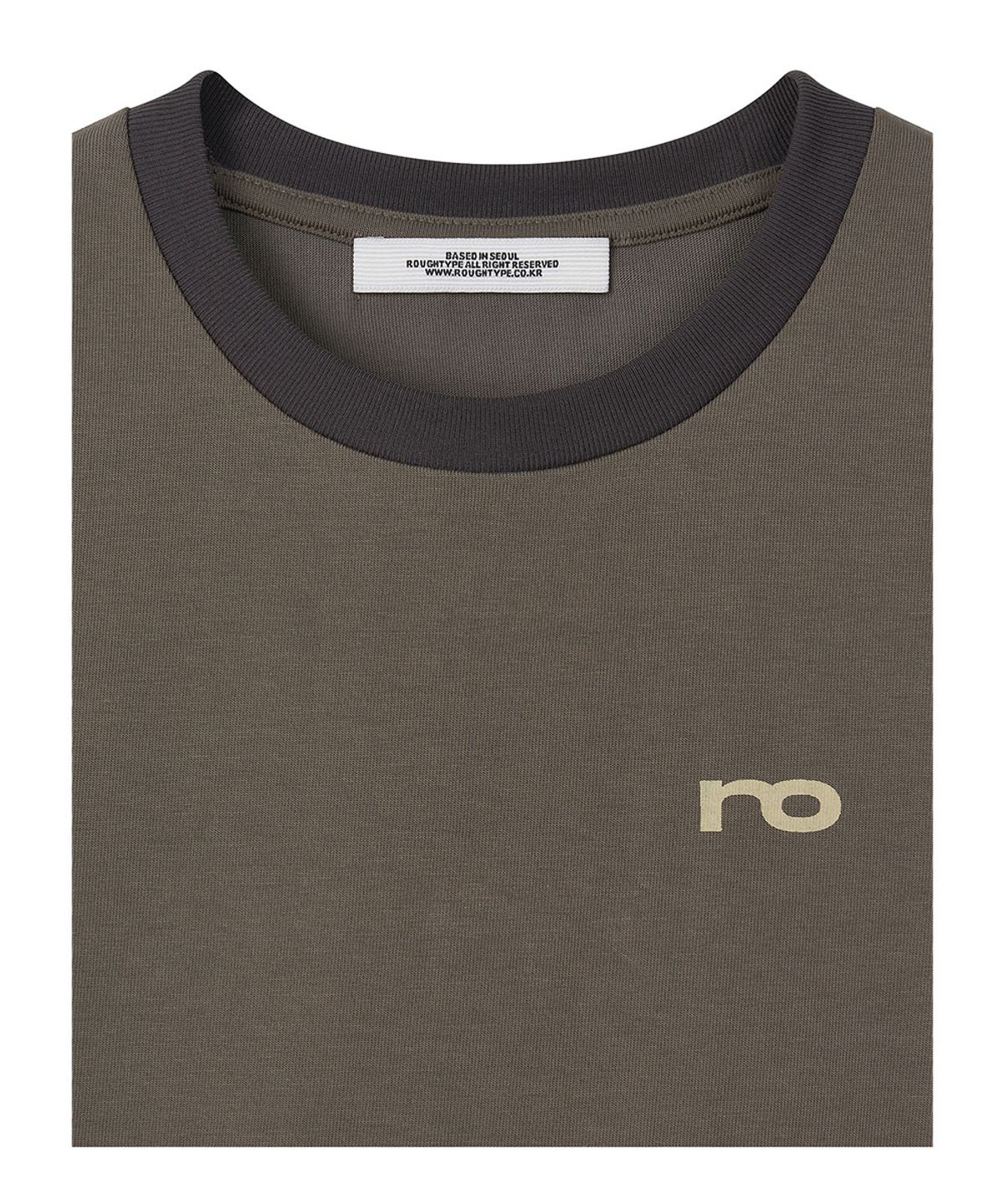 로타입(ROUGHTYPE) RO Cropped Ringer T-Shirt - Khaki
