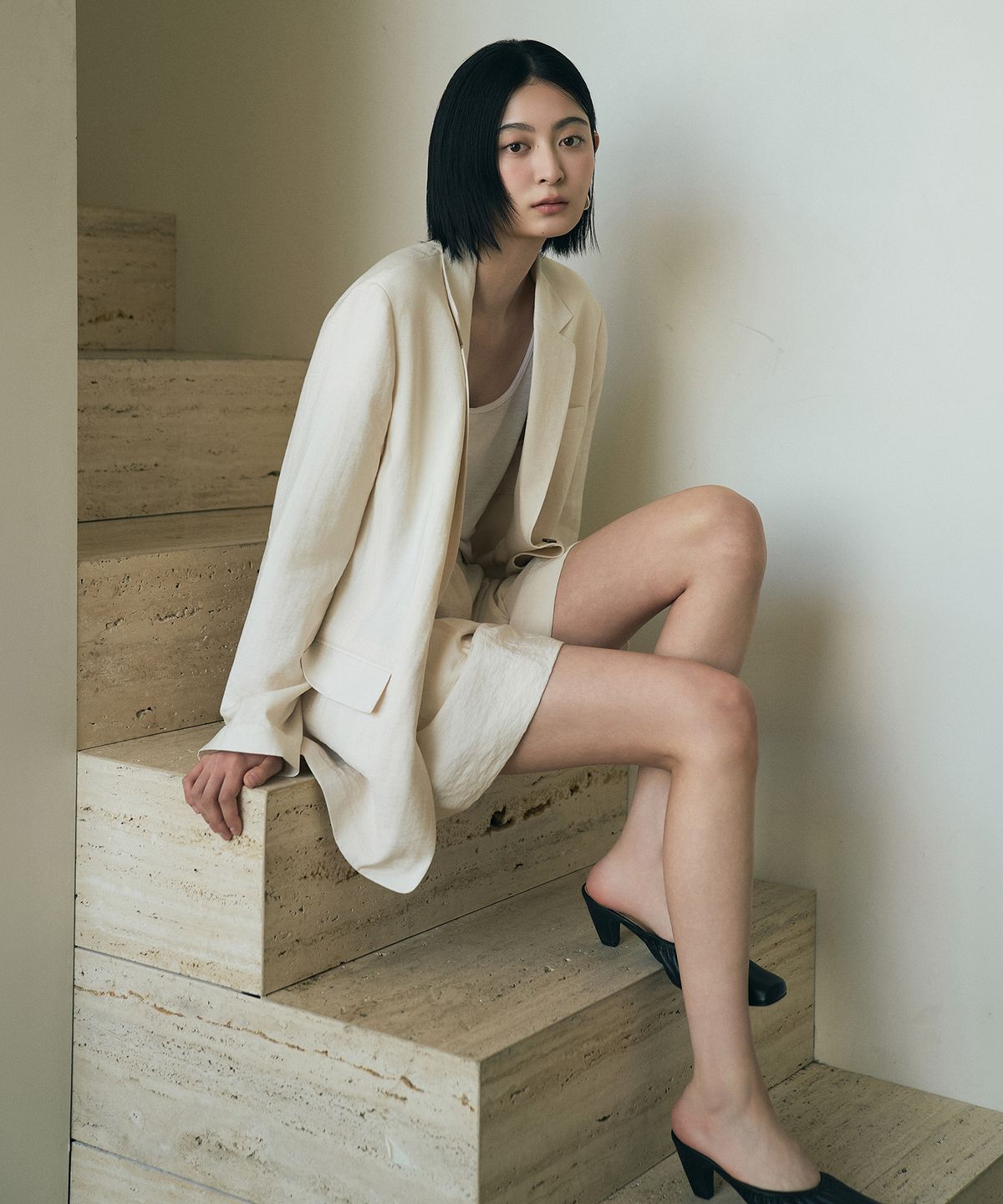 시야쥬(SIYAZU) SIOT4195 라운지 소프트 블레이저_Light beige