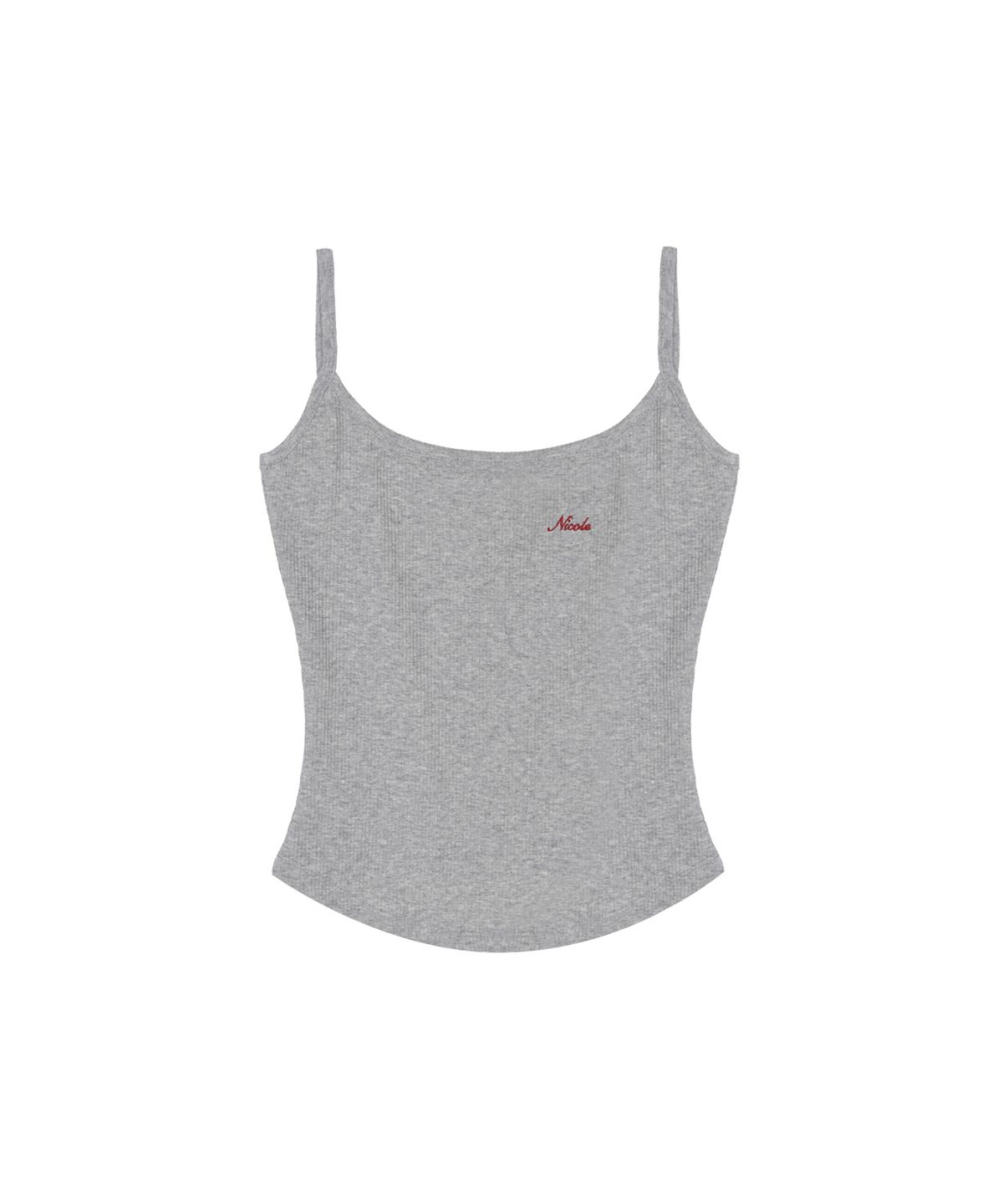 닉앤니콜(NICK&NICOLE) RIBBED LOGO CAMI TOP_GRAY