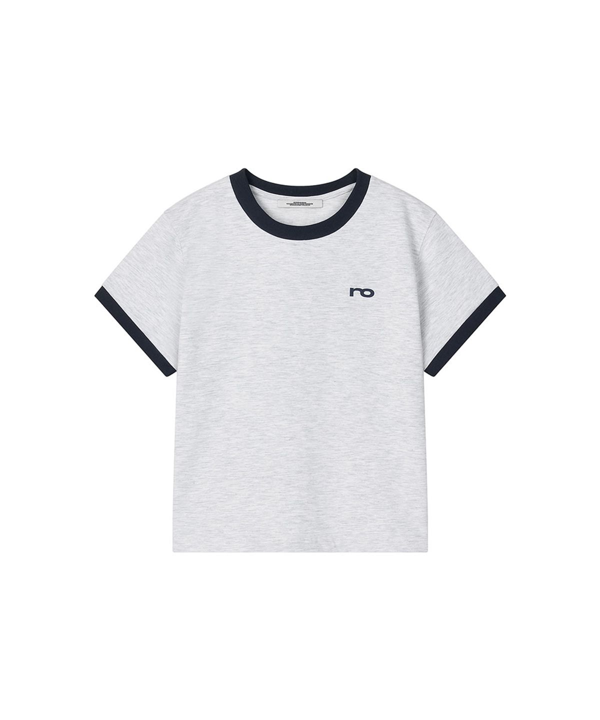 로타입(ROUGHTYPE) RO Cropped Ringer T-Shirt - White melange