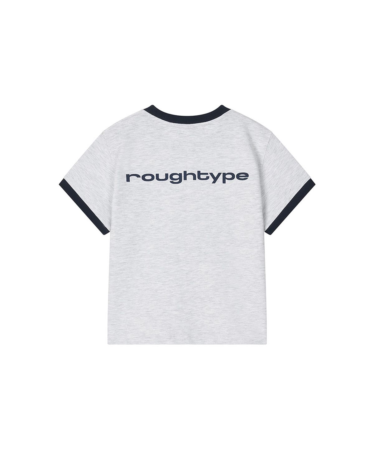 로타입(ROUGHTYPE) RO Cropped Ringer T-Shirt - White melange