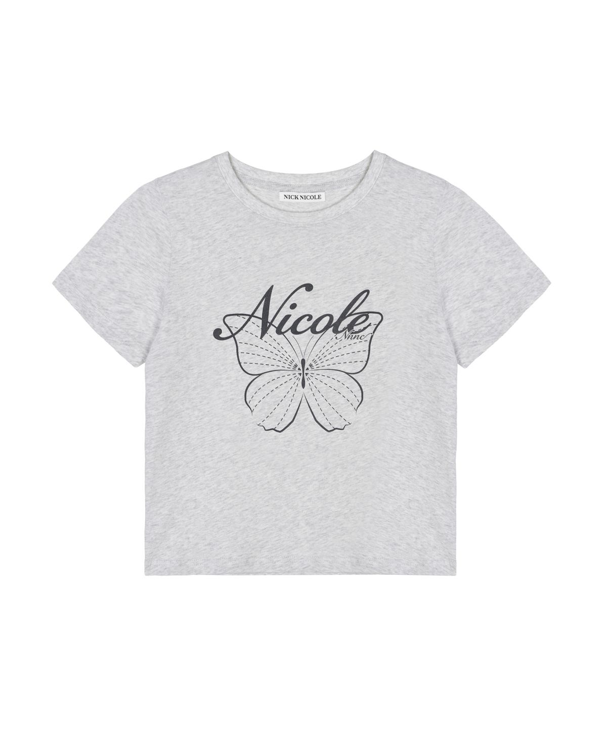 닉앤니콜(NICK&NICOLE) NICOLE BUTTERFLY SLIM TOP_MELANGE CHARCOAL