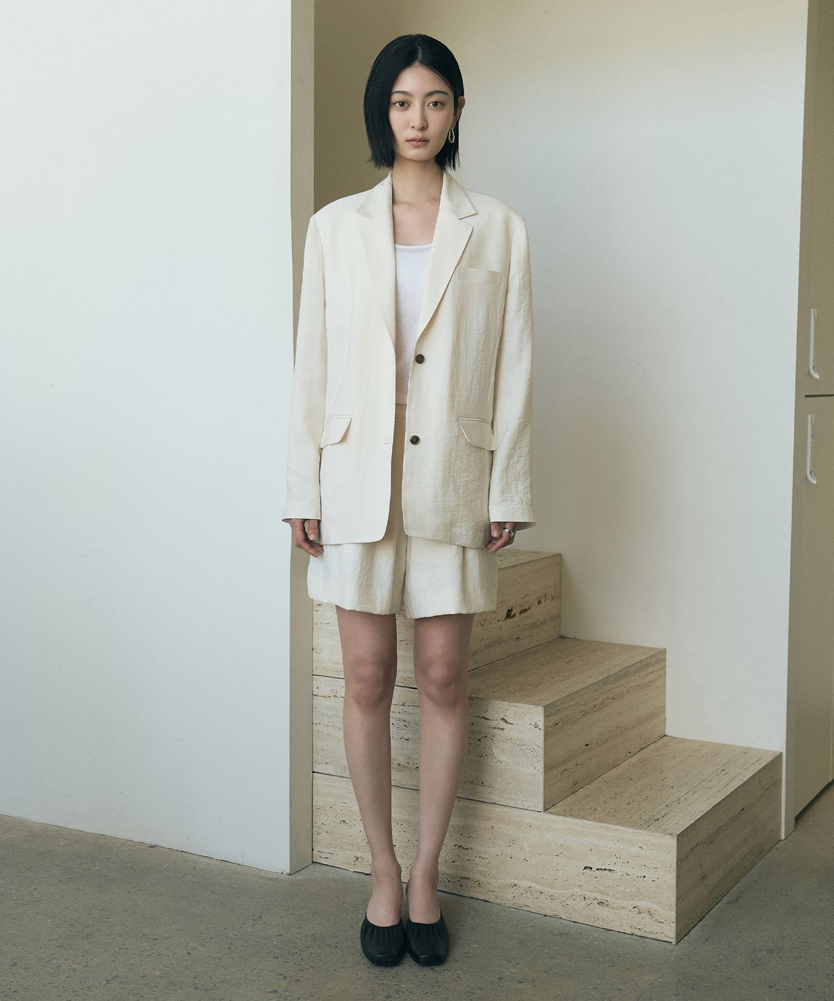 시야쥬(SIYAZU) SI 라운지 소프트 블레이저 셋업_Light beige