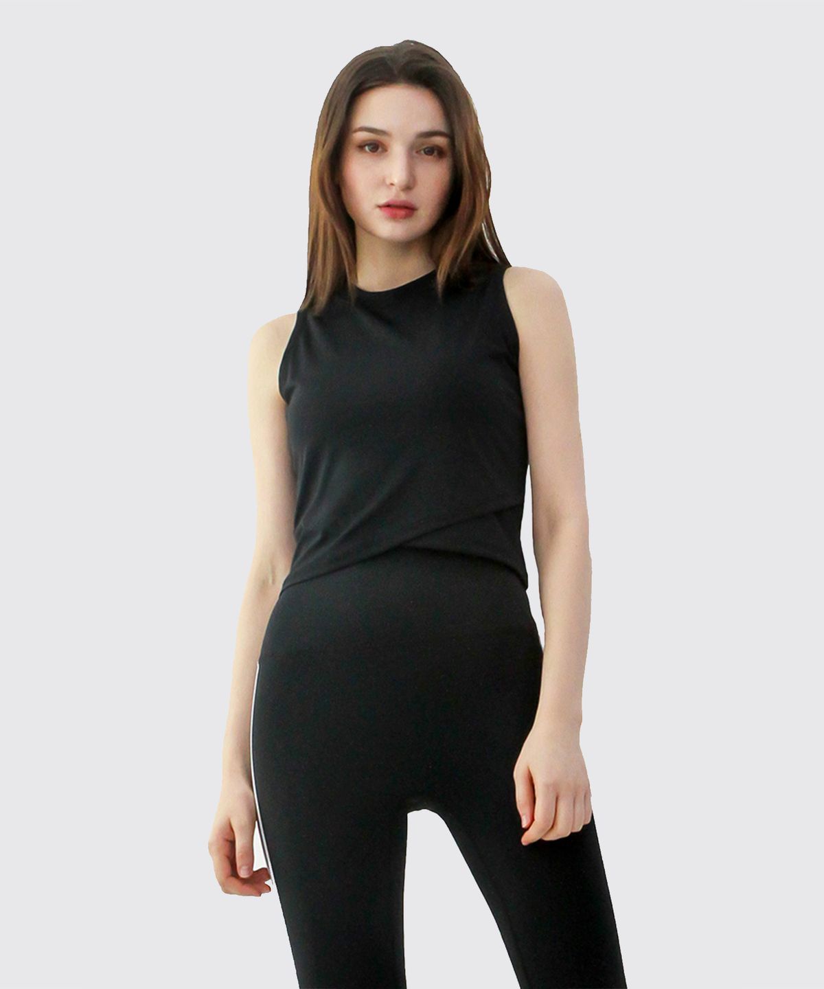 녹족(NOKJOK) 하이게이지 크롭나시 러닝 요가복 필라테스복