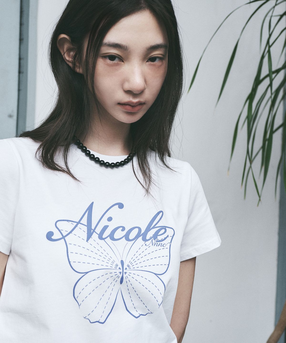 닉앤니콜(NICK&NICOLE) NICOLE BUTTERFLY SLIM TOP_WHITE PURPLE