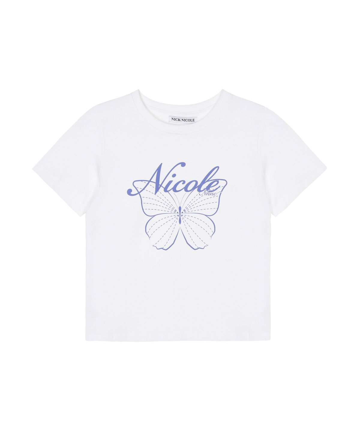 닉앤니콜(NICK&NICOLE) NICOLE BUTTERFLY SLIM TOP_WHITE PURPLE
