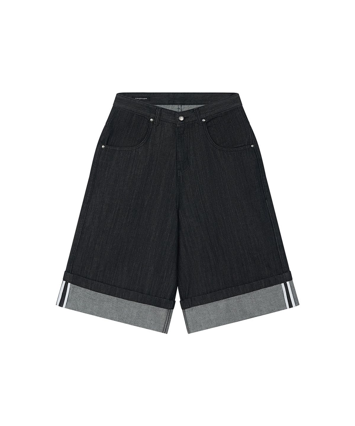 로타입(ROUGHTYPE) Roll-up Line Bermuda Pants - Indigo