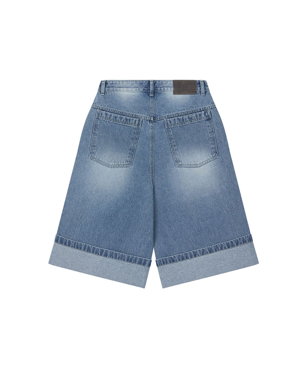 로타입(ROUGHTYPE) Roll-up Line Bermuda Pants - Light blue