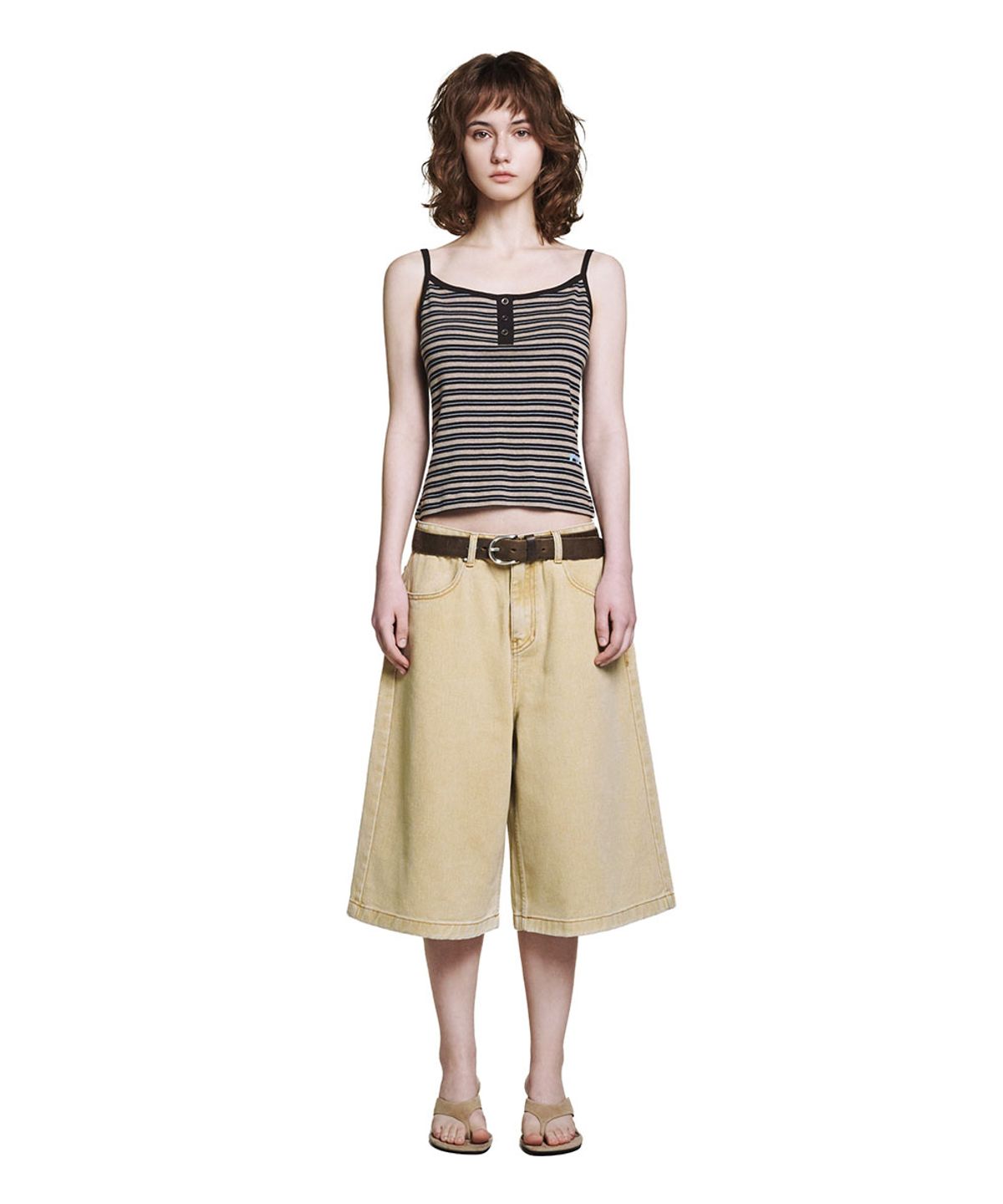로타입(ROUGHTYPE) Washed Cotton Bermuda Pants - Beige