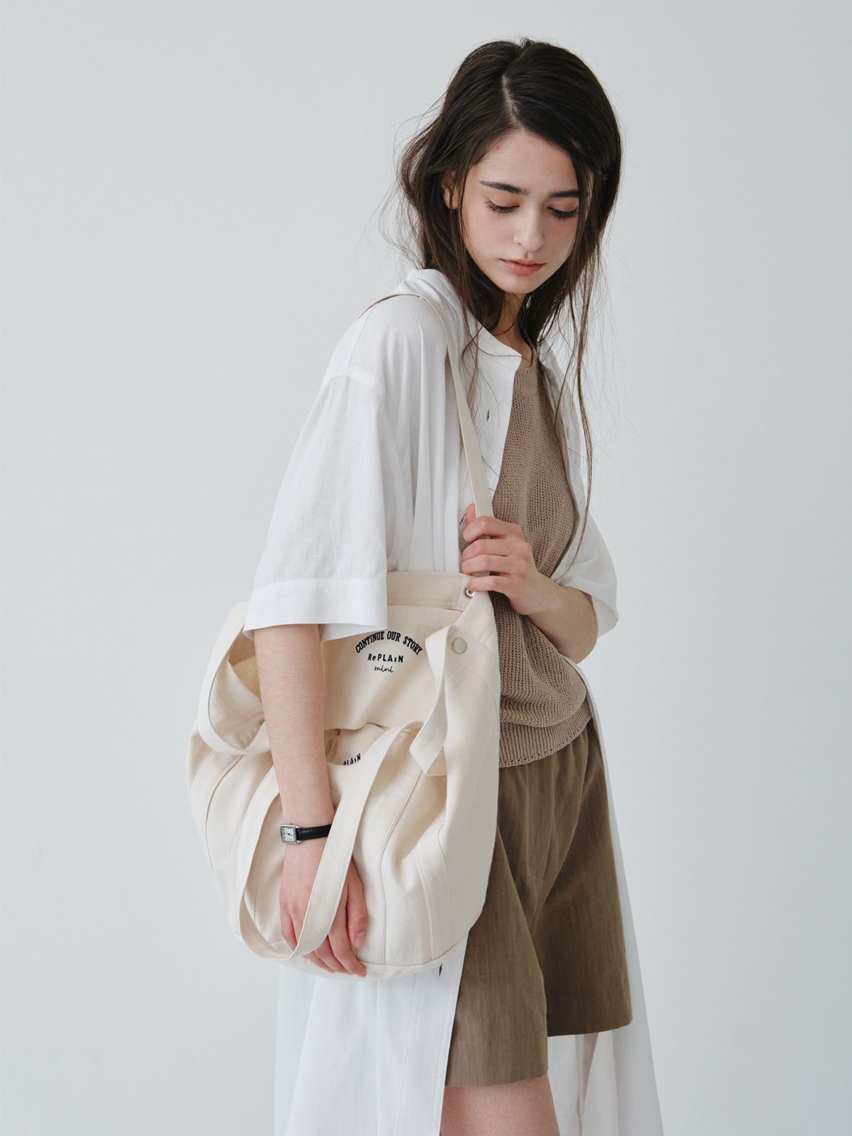 리플레인(REPLAIN) REPLAIN EVERYDAY CANVAS BAG_IVORY
