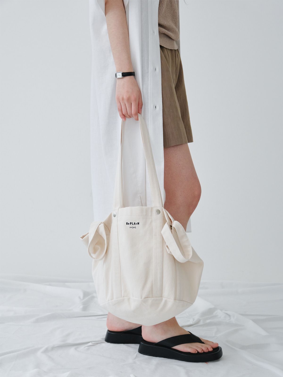 리플레인(REPLAIN) REPLAIN EVERYDAY CANVAS BAG_IVORY