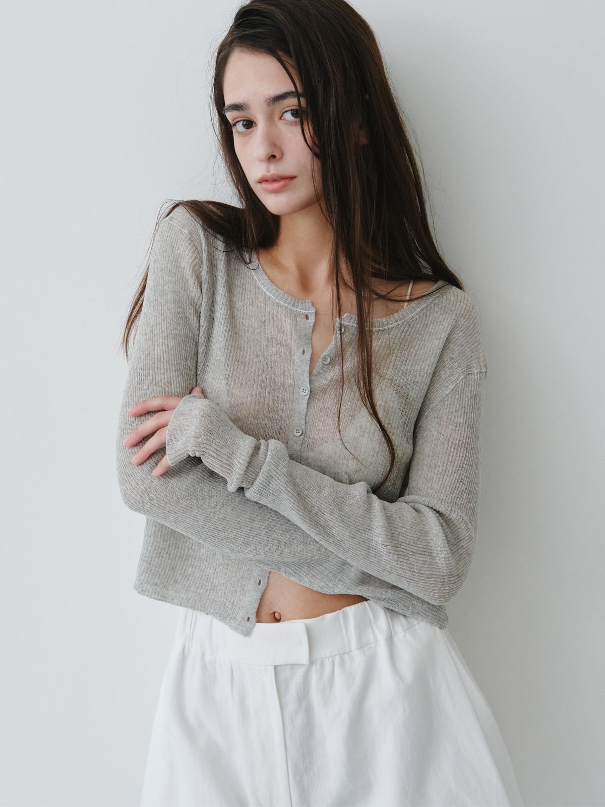 리플레인(REPLAIN) LINEN VOLUME SHORTS_OFF WHITE