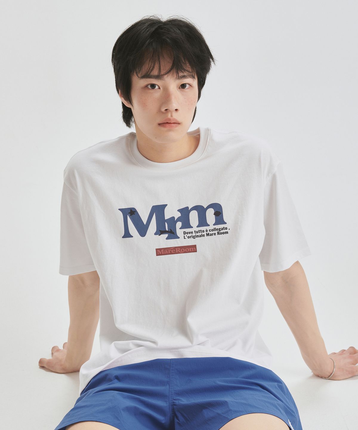 마레룸(MAREROOM) 마린 로고 티셔츠 화이트