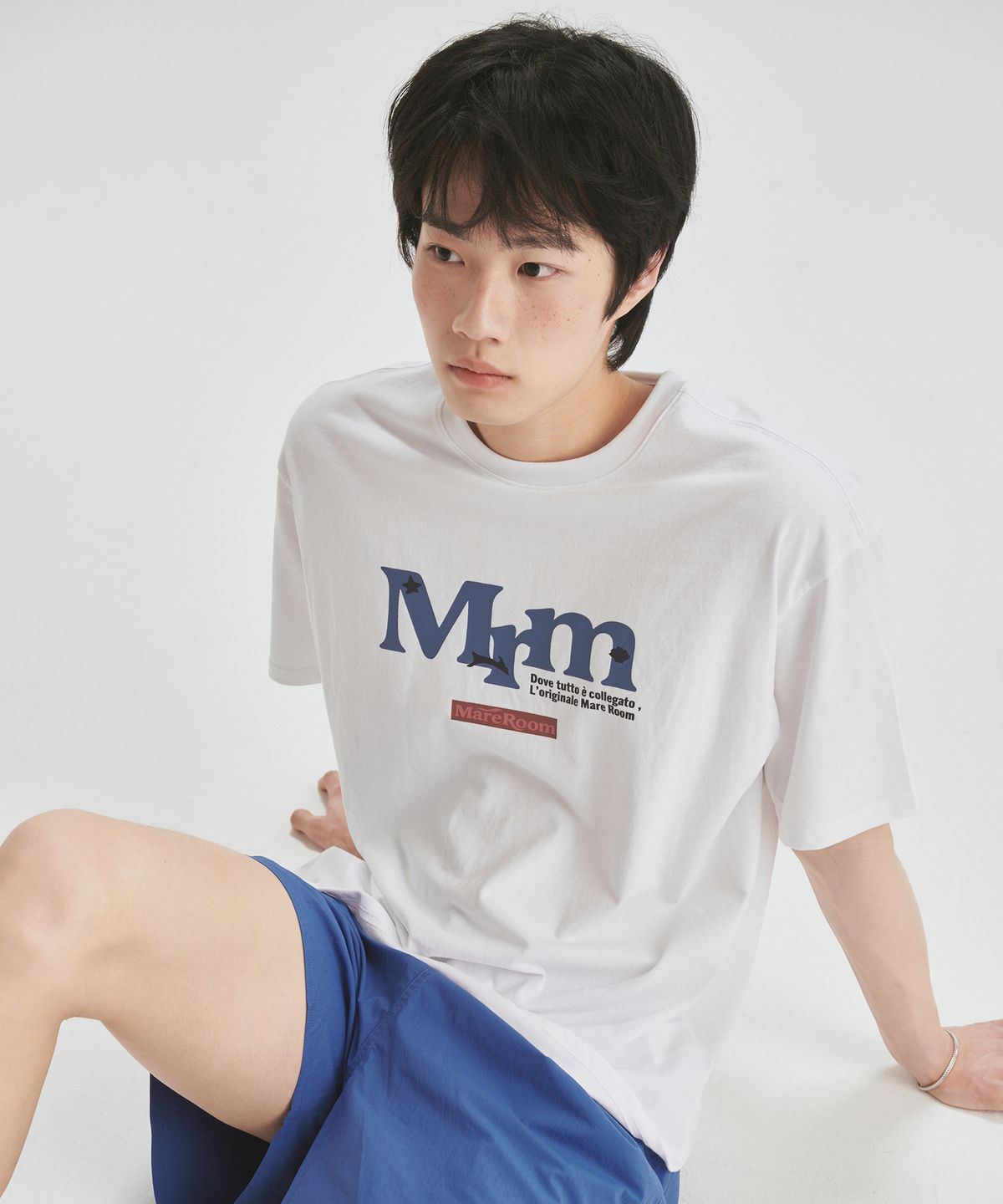 마레룸(MAREROOM) 마린 로고 티셔츠 화이트