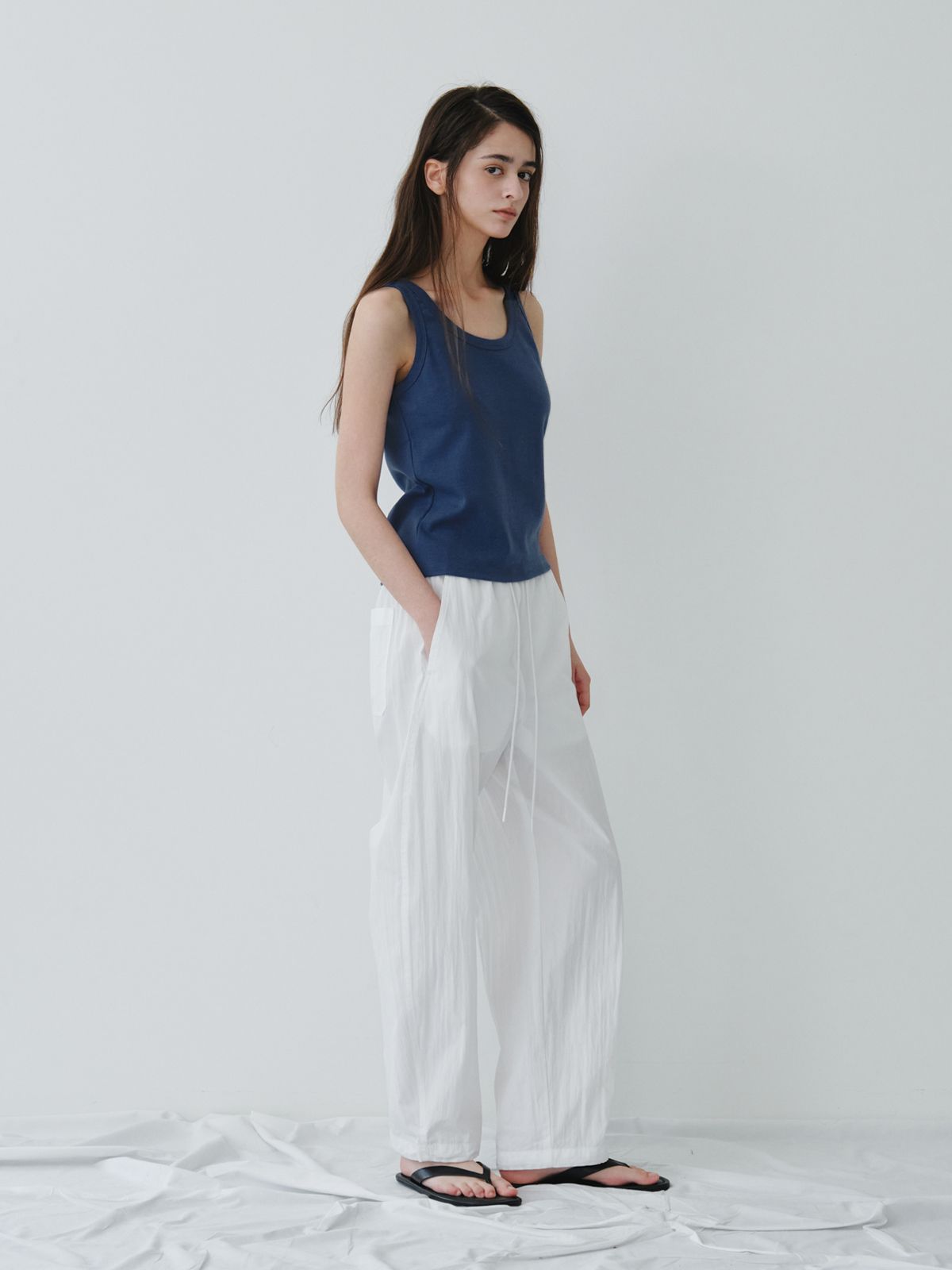 리플레인(REPLAIN) COTTON STRING PANTS_OFF WHITE