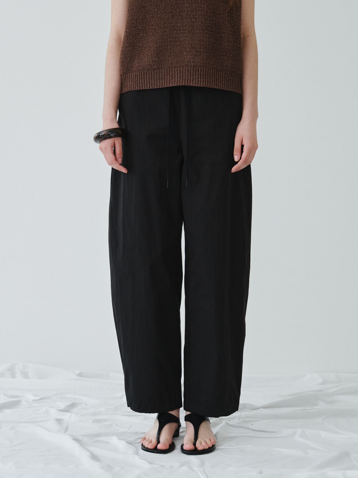 리플레인(REPLAIN) COTTON STRING PANTS_BLACK