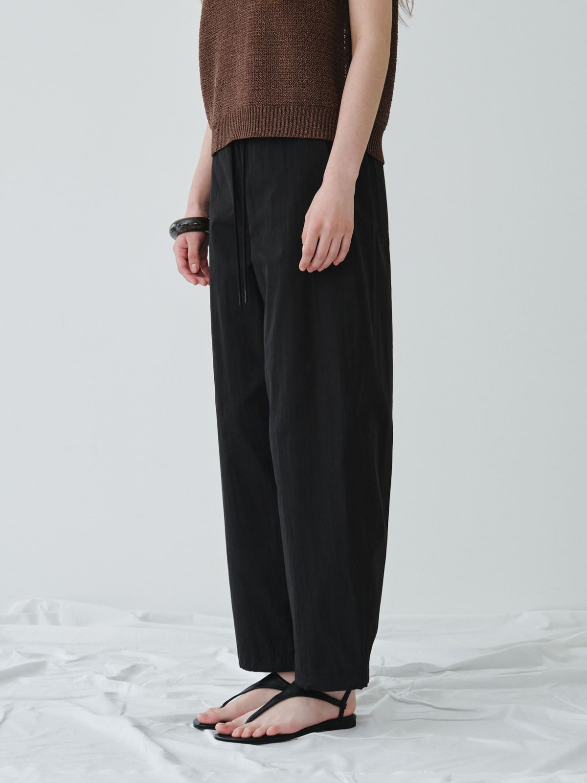 리플레인(REPLAIN) COTTON STRING PANTS_BLACK