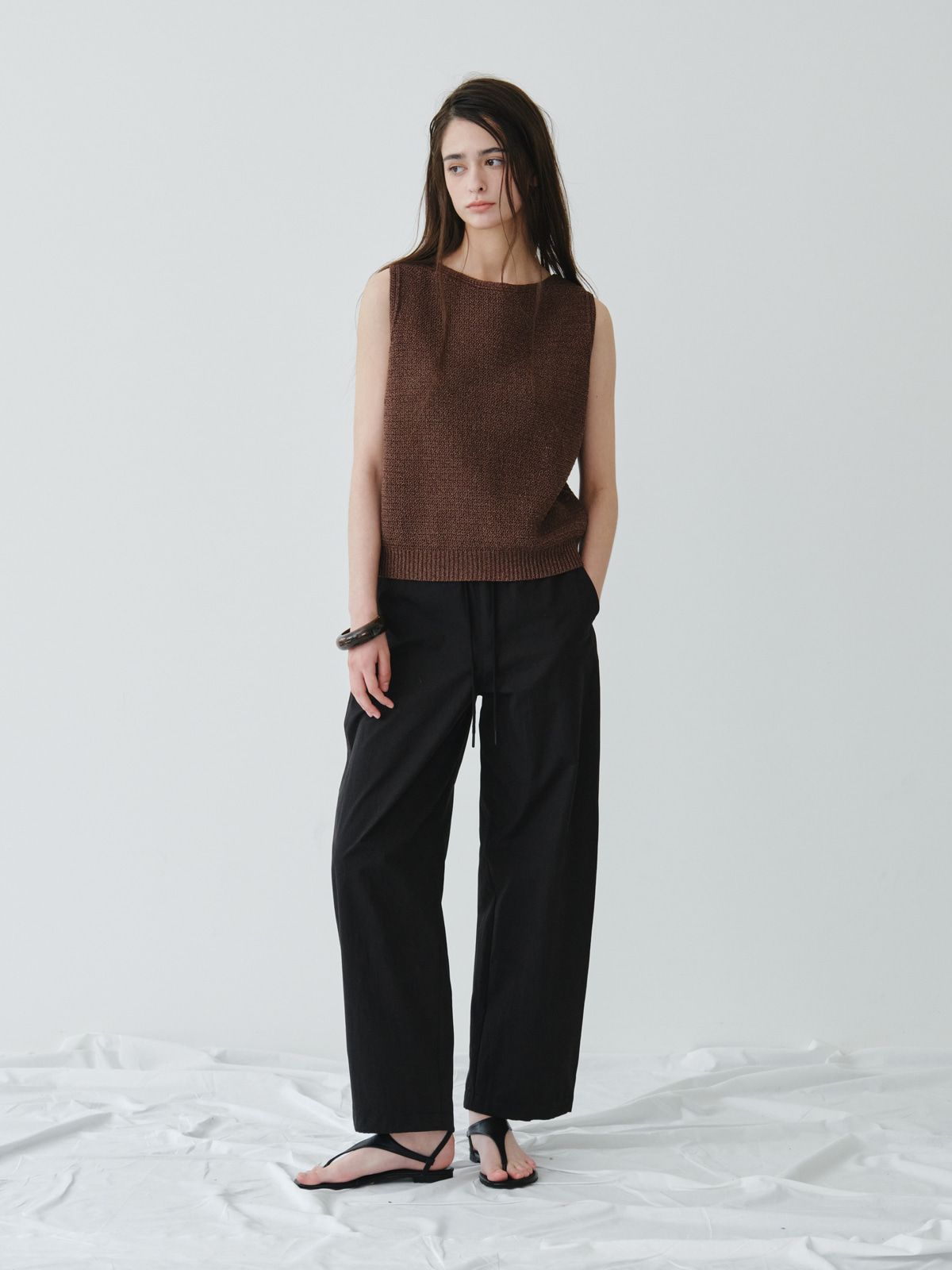 리플레인(REPLAIN) COTTON STRING PANTS_BLACK