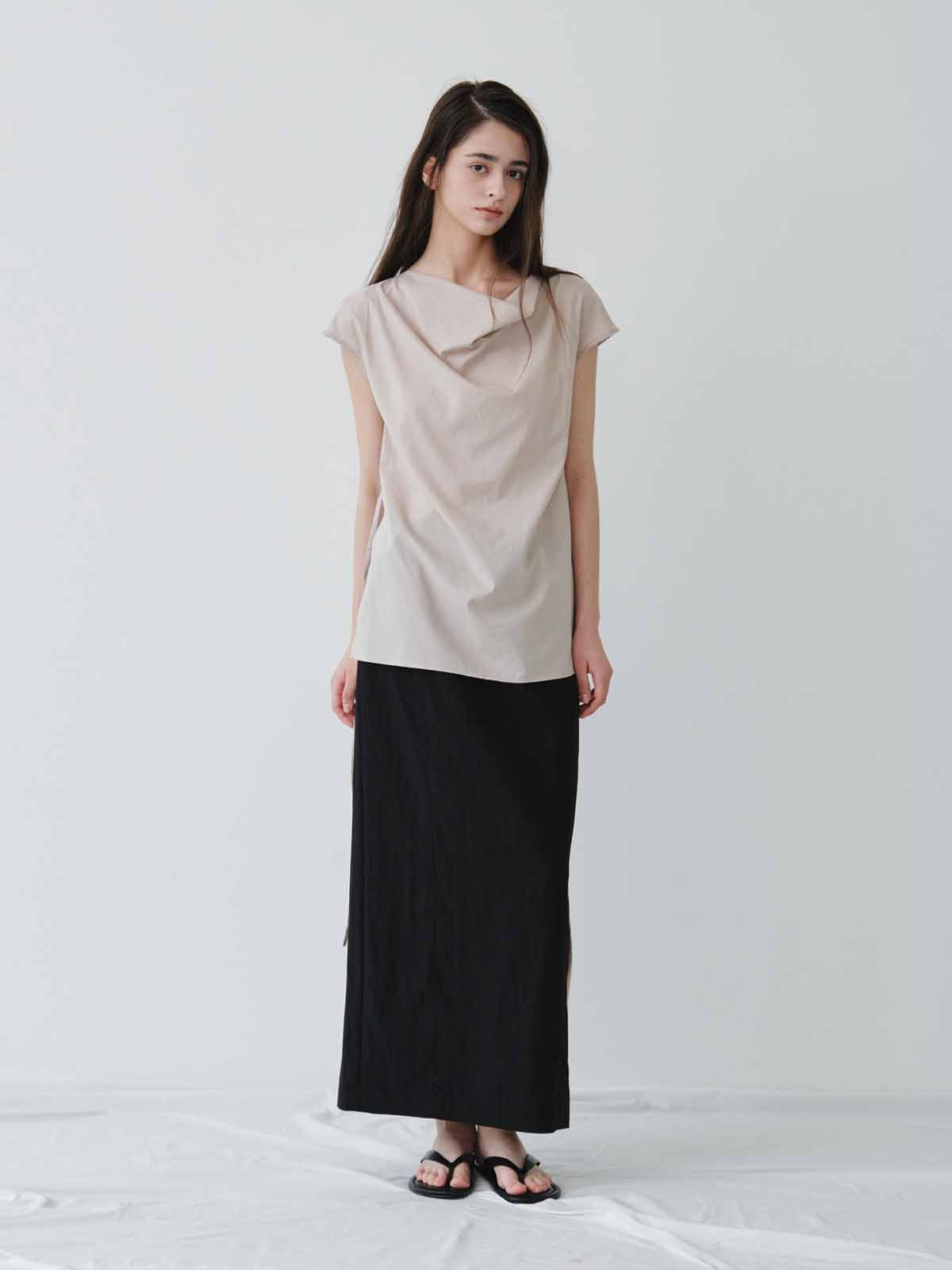 리플레인(REPLAIN) MAXI BACK SLIT SKIRT_BLACK
