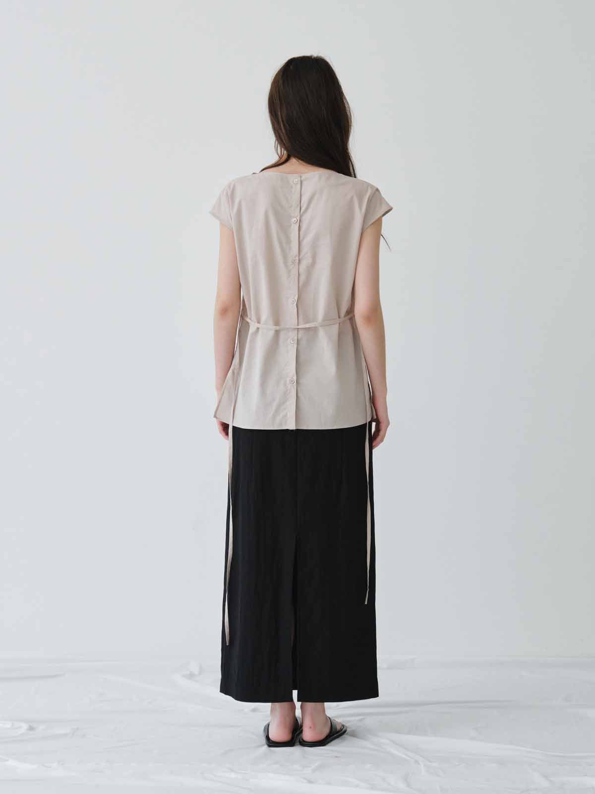 리플레인(REPLAIN) MAXI BACK SLIT SKIRT_BLACK