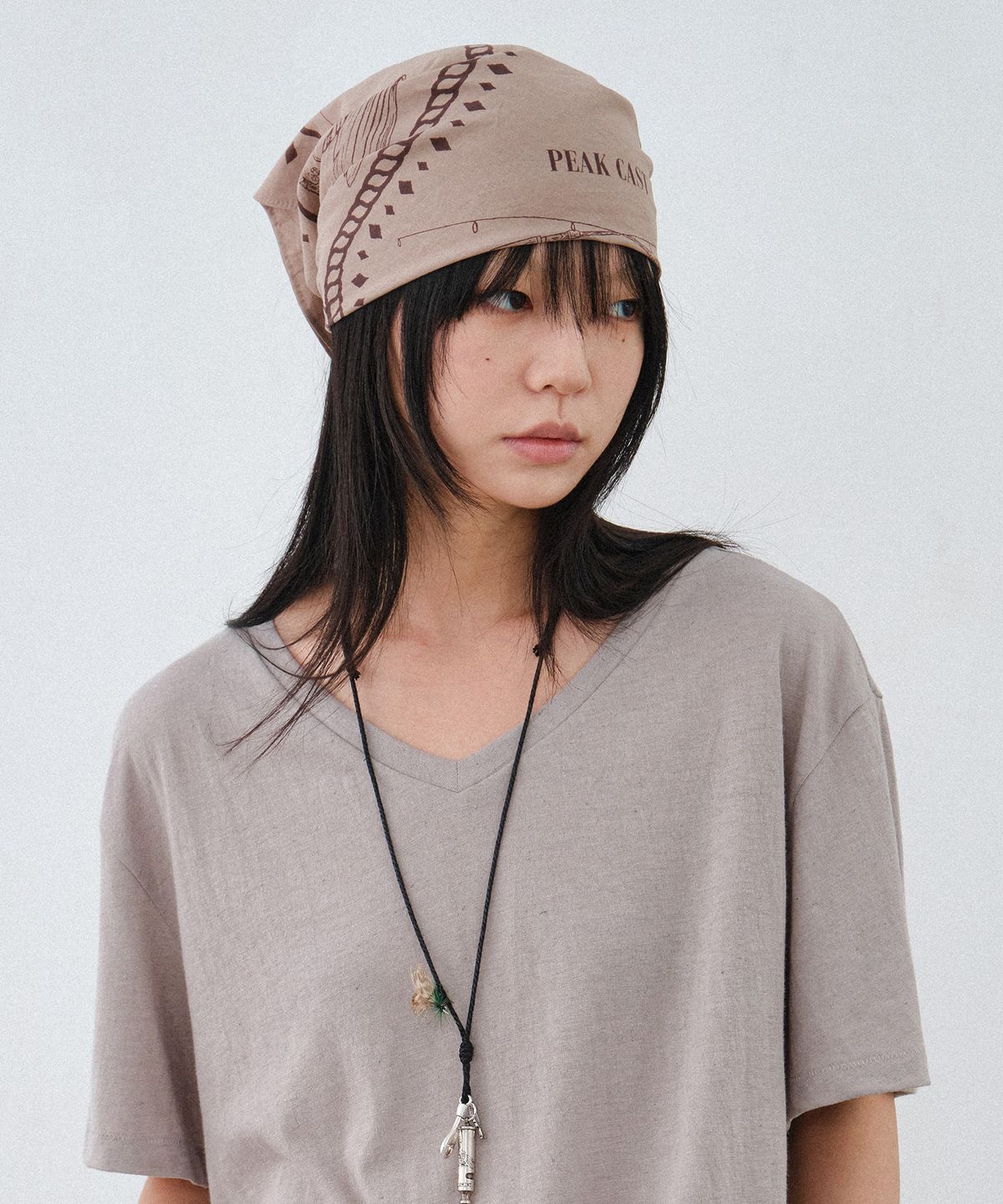힐리먼트(HELEMENT) 로프 그리드 반다나 (BEIGE)