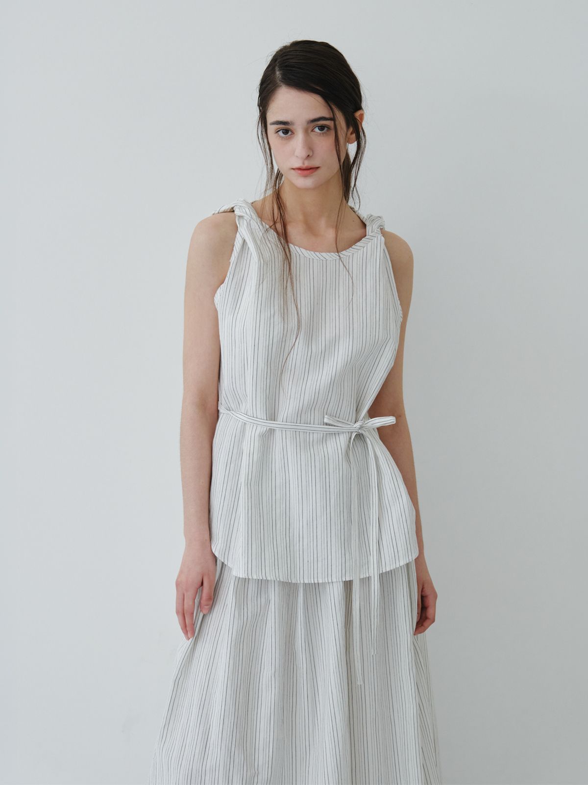 리플레인(REPLAIN) SMOCK BANDING GATHER SKIRT_OFF WHITE