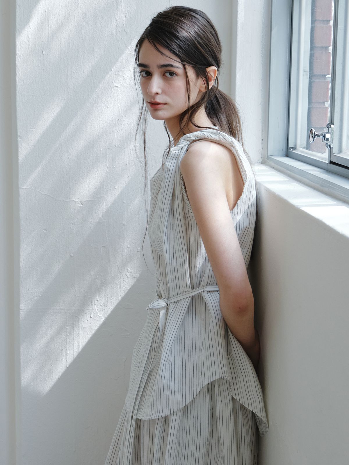 리플레인(REPLAIN) SMOCK BANDING GATHER SKIRT_OFF WHITE