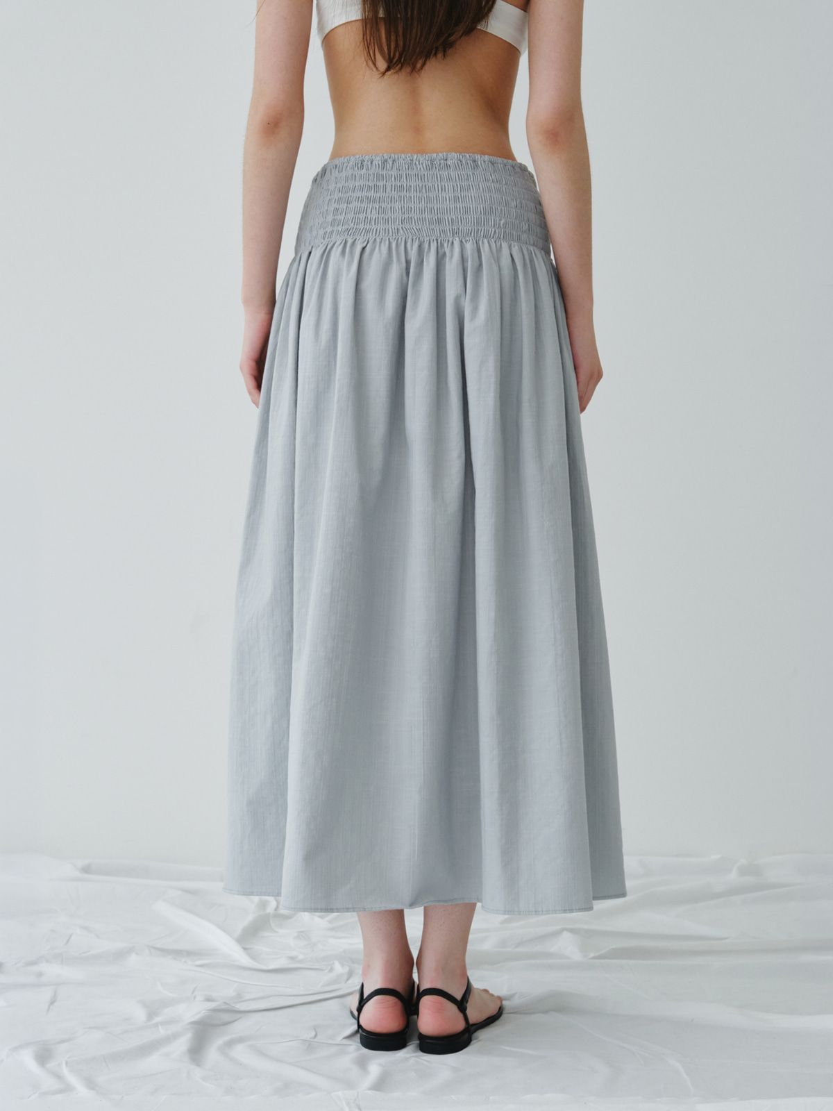 리플레인(REPLAIN) SMOCK BANDING GATHER SKIRT_LIGHT BLUE