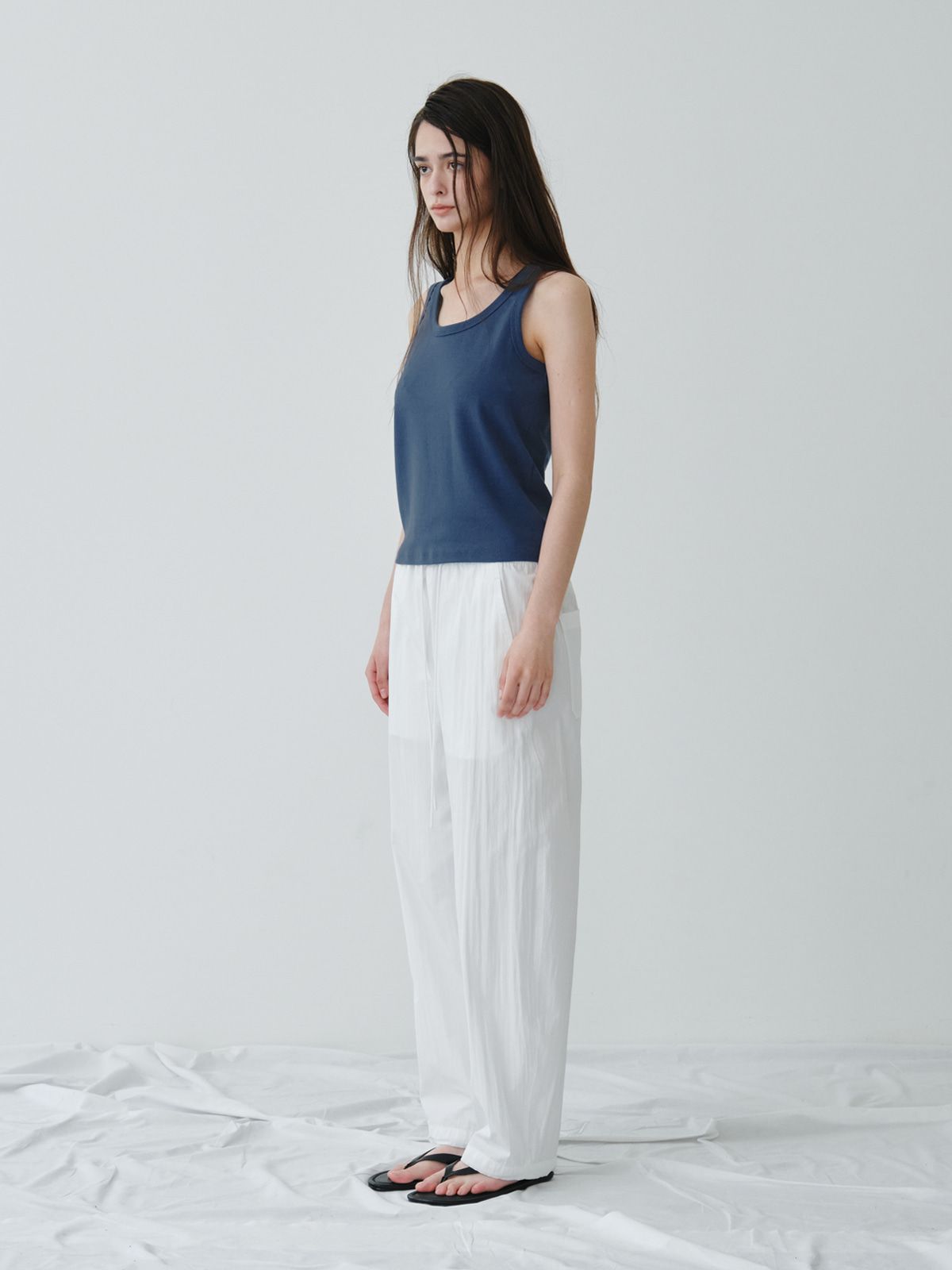리플레인(REPLAIN) COTTON SLEEVELESS TOP_BLUE