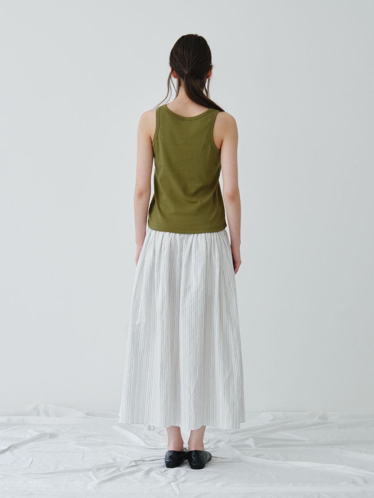 리플레인(REPLAIN) COTTON SLEEVELESS TOP_OLIVE