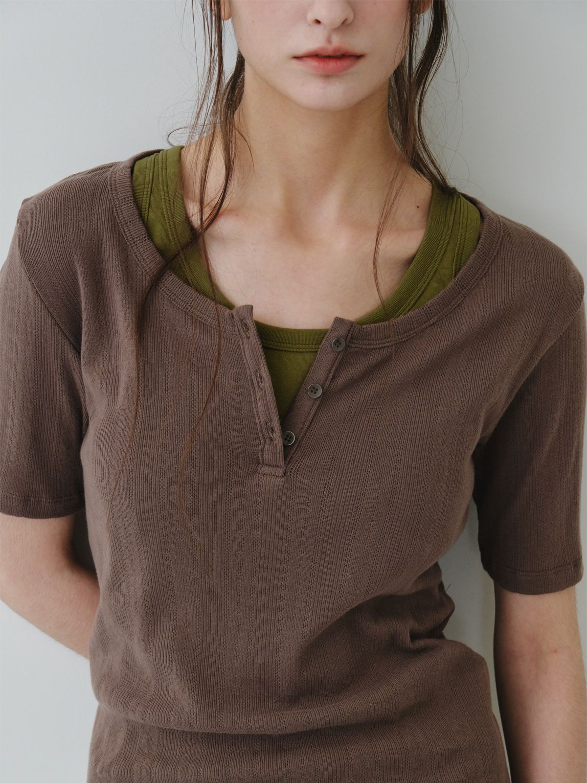 리플레인(REPLAIN) COTTON SLEEVELESS TOP_OLIVE