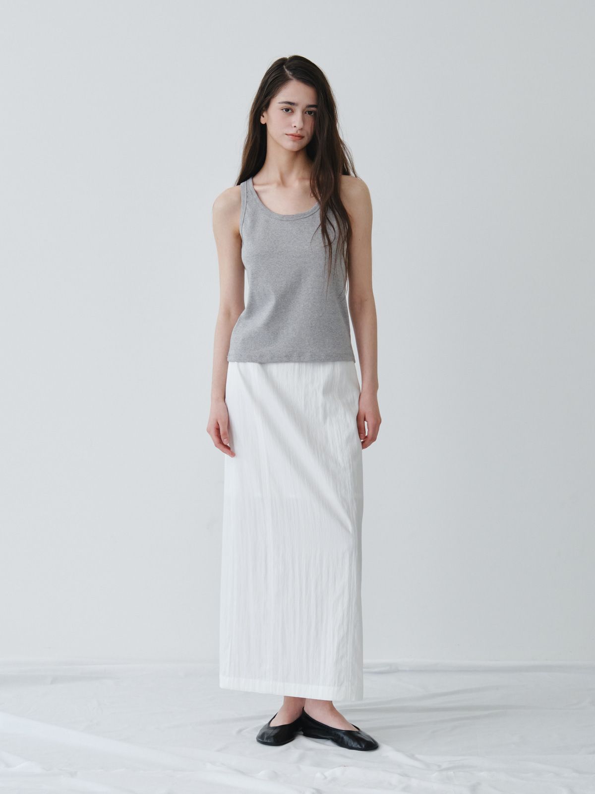 리플레인(REPLAIN) COTTON SLEEVELESS TOP_GREY