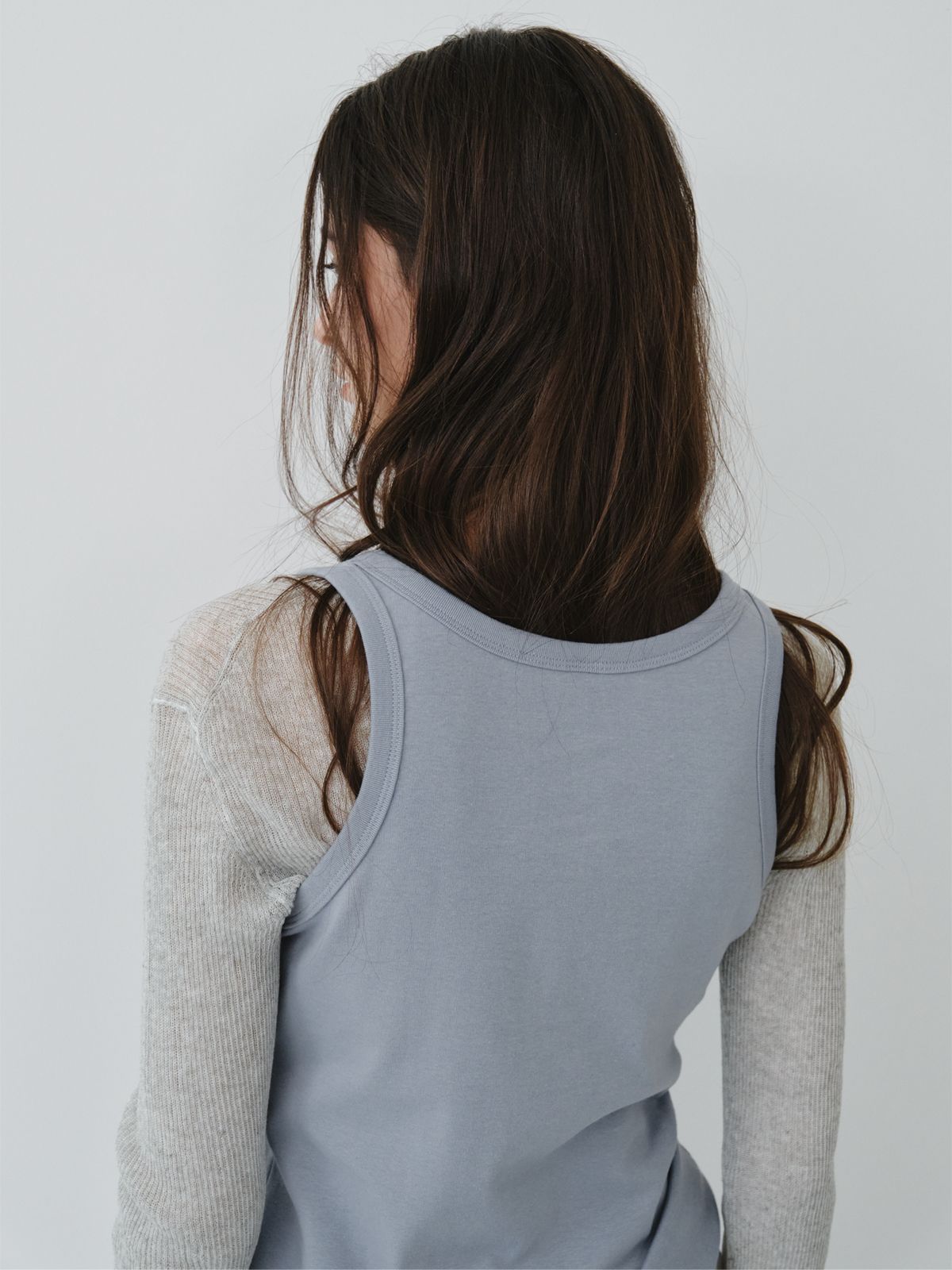 리플레인(REPLAIN) COTTON SLEEVELESS TOP_LIGHT BLUE