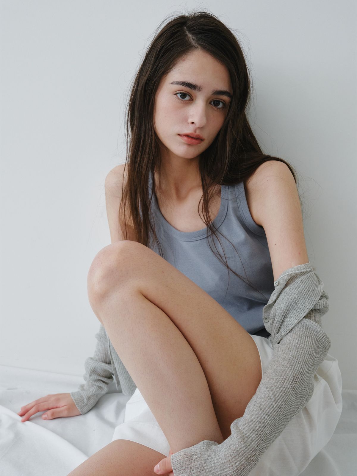 리플레인(REPLAIN) COTTON SLEEVELESS TOP_LIGHT BLUE