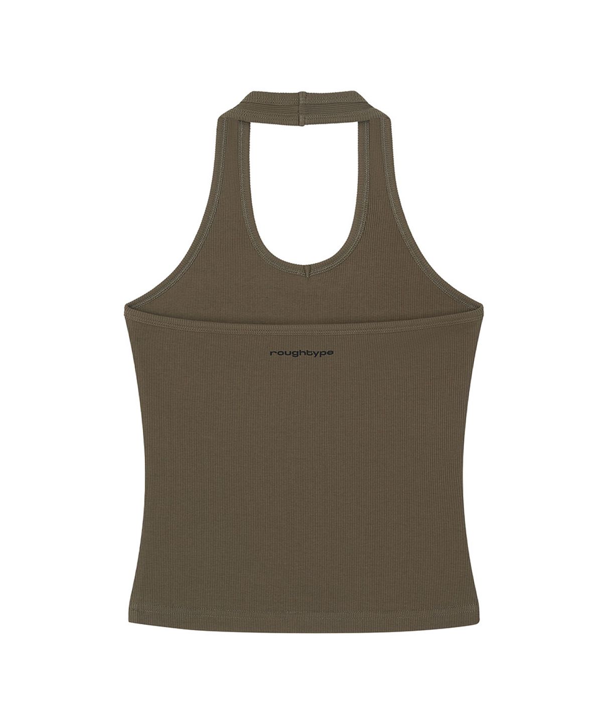 로타입(ROUGHTYPE) Lettering Halterneck Sleeveless - Khaki