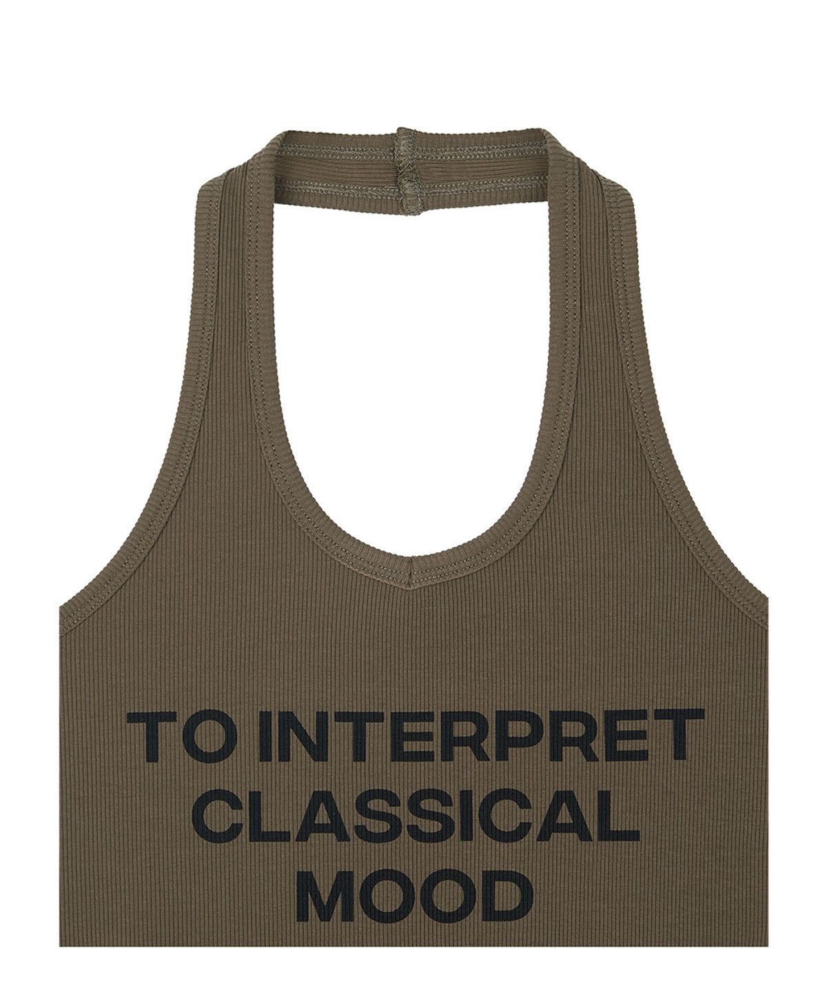 로타입(ROUGHTYPE) Lettering Halterneck Sleeveless - Khaki