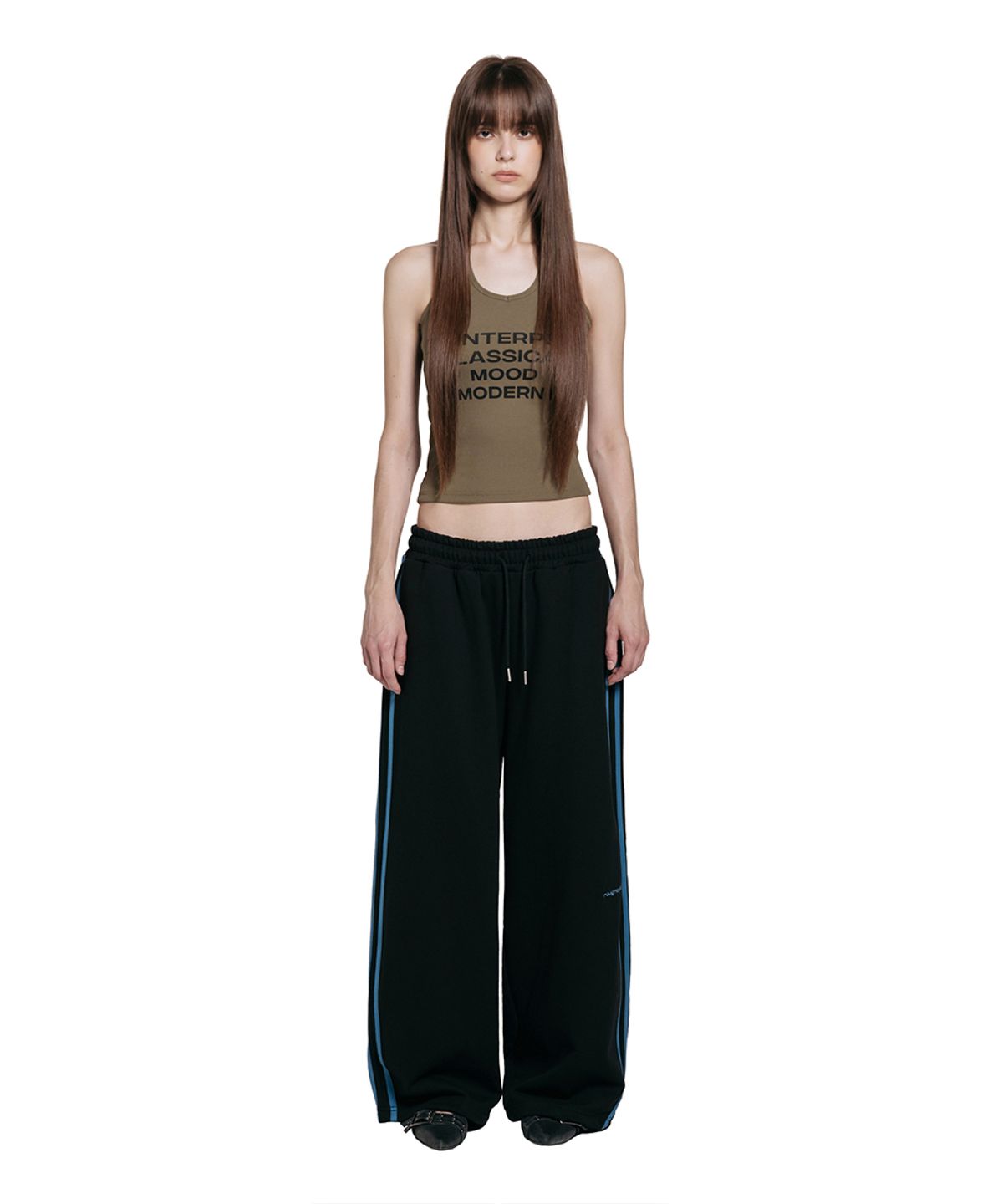 로타입(ROUGHTYPE) Lettering Halterneck Sleeveless - Khaki