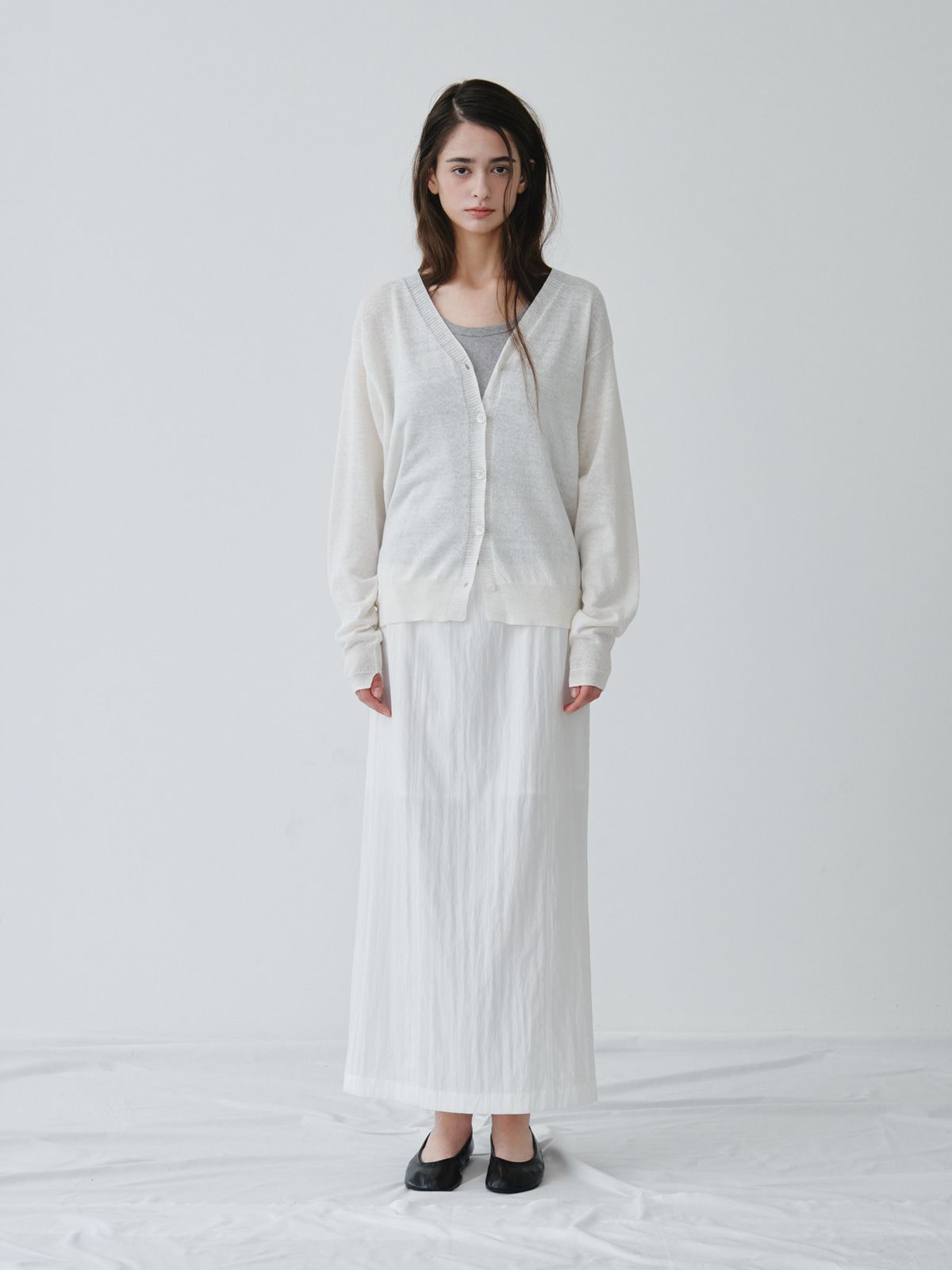 리플레인(REPLAIN) LINEN 2-WAY CARDIGAN_OFF WHITE