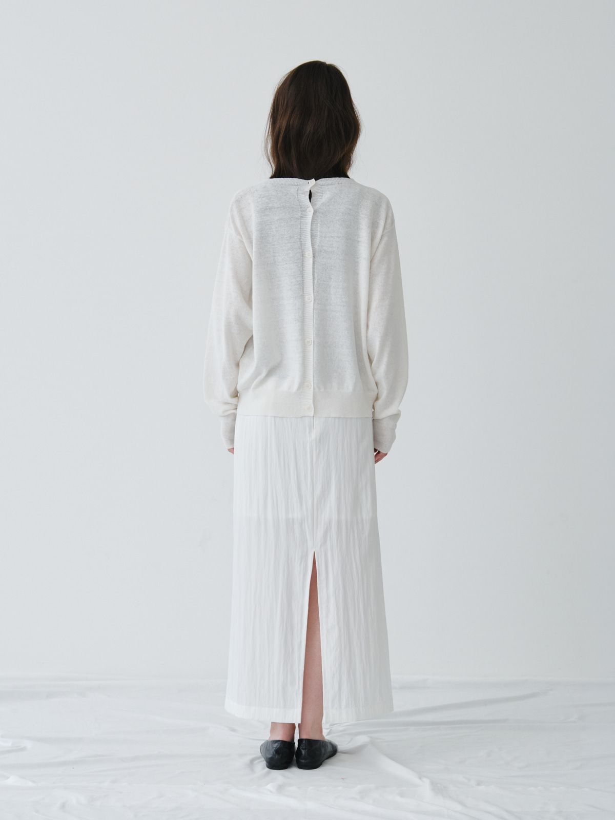 리플레인(REPLAIN) LINEN 2-WAY CARDIGAN_OFF WHITE