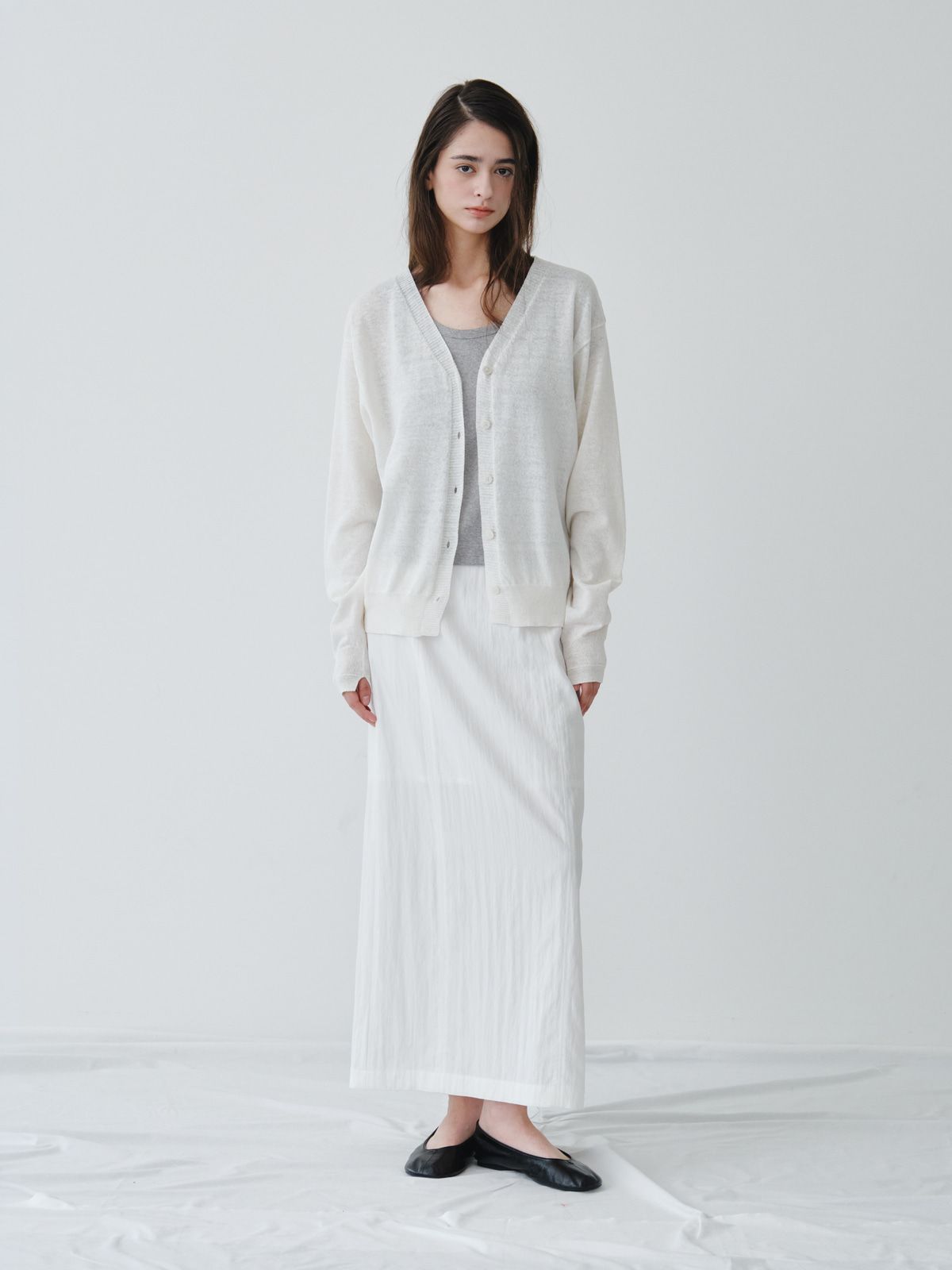 리플레인(REPLAIN) LINEN 2-WAY CARDIGAN_OFF WHITE