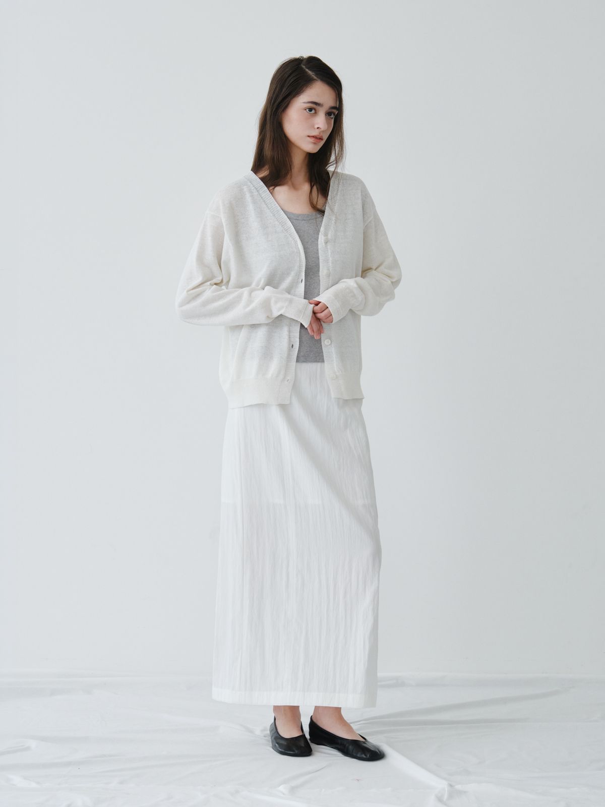 리플레인(REPLAIN) LINEN 2-WAY CARDIGAN_OFF WHITE