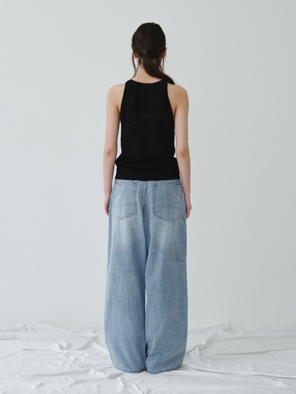 리플레인(REPLAIN) LINEN HALTER KNIT TOP_BLACK