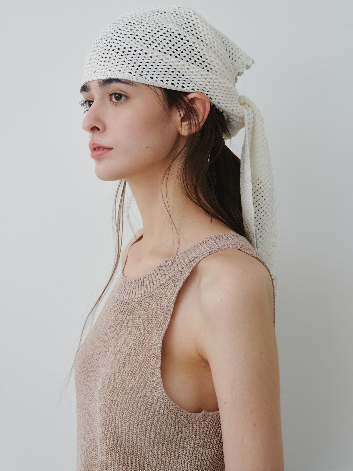 리플레인(REPLAIN) LINEN HALTER KNIT TOP_BEIGE