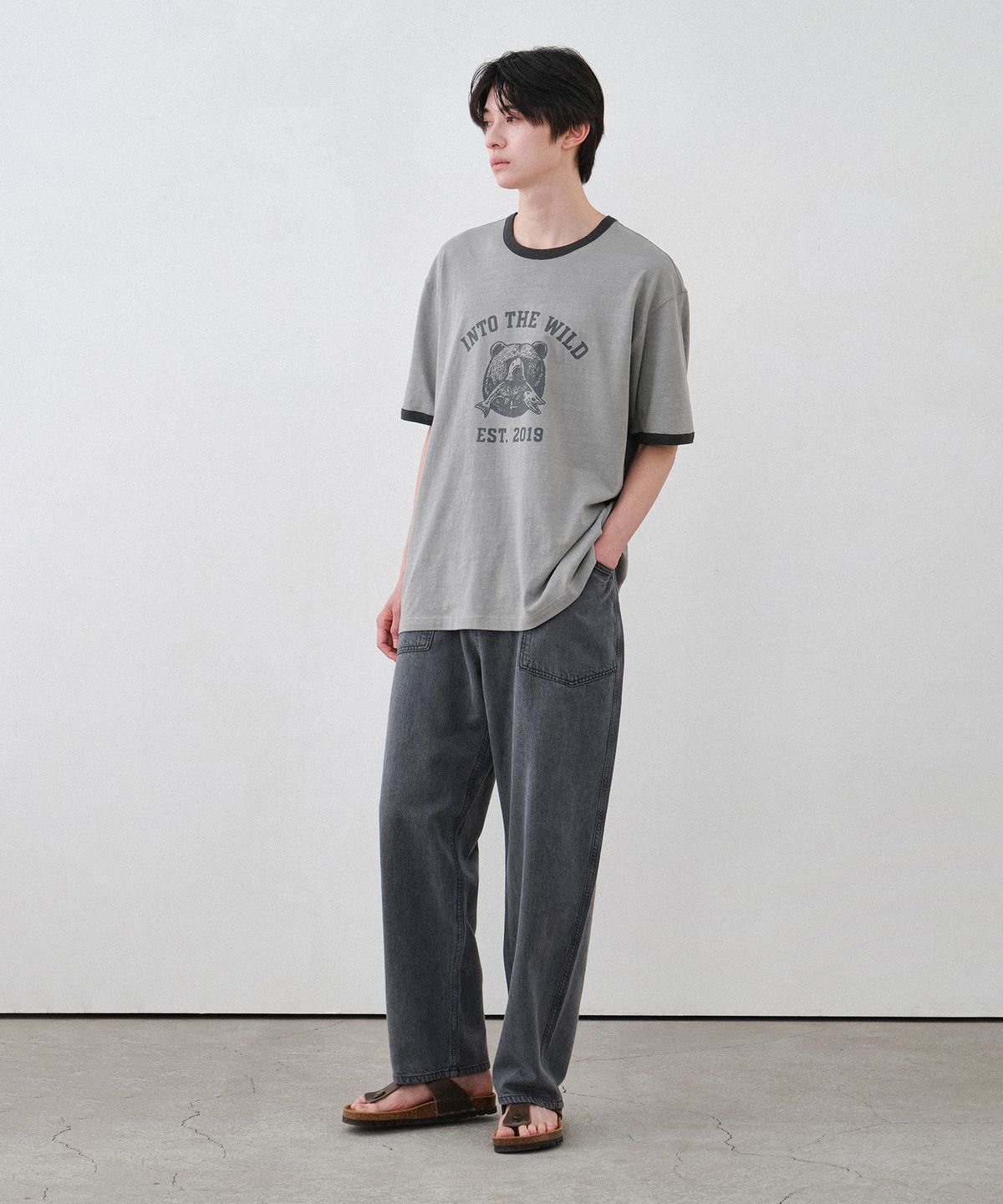 힐리먼트(HELEMENT) 와일드 베어 링거 반팔티 (GREY)