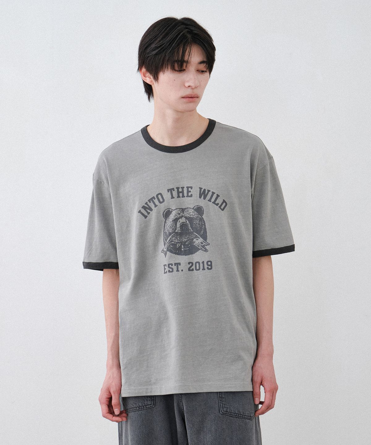힐리먼트(HELEMENT) 와일드 베어 링거 반팔티 (GREY)